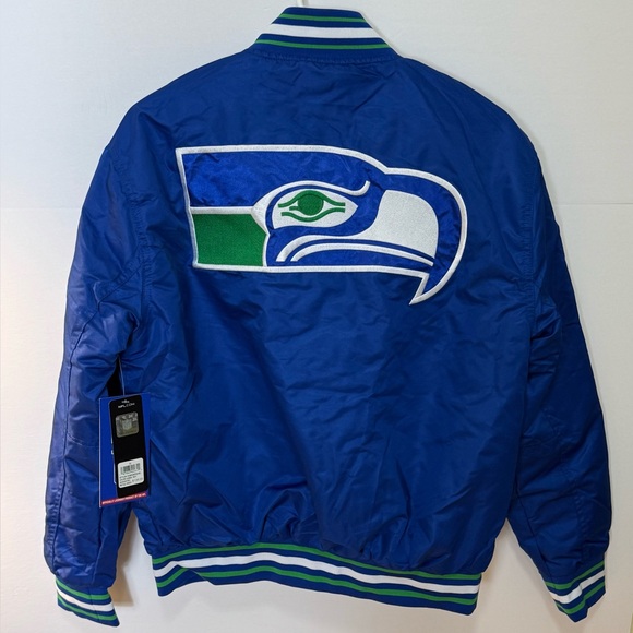Seattle Seahawks Blue Bomber Jacket - Picture 2 of 3